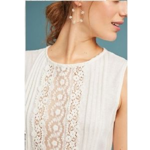 Anthropologie blue tassel Maxie crop tank top s - Picture 2 of 7